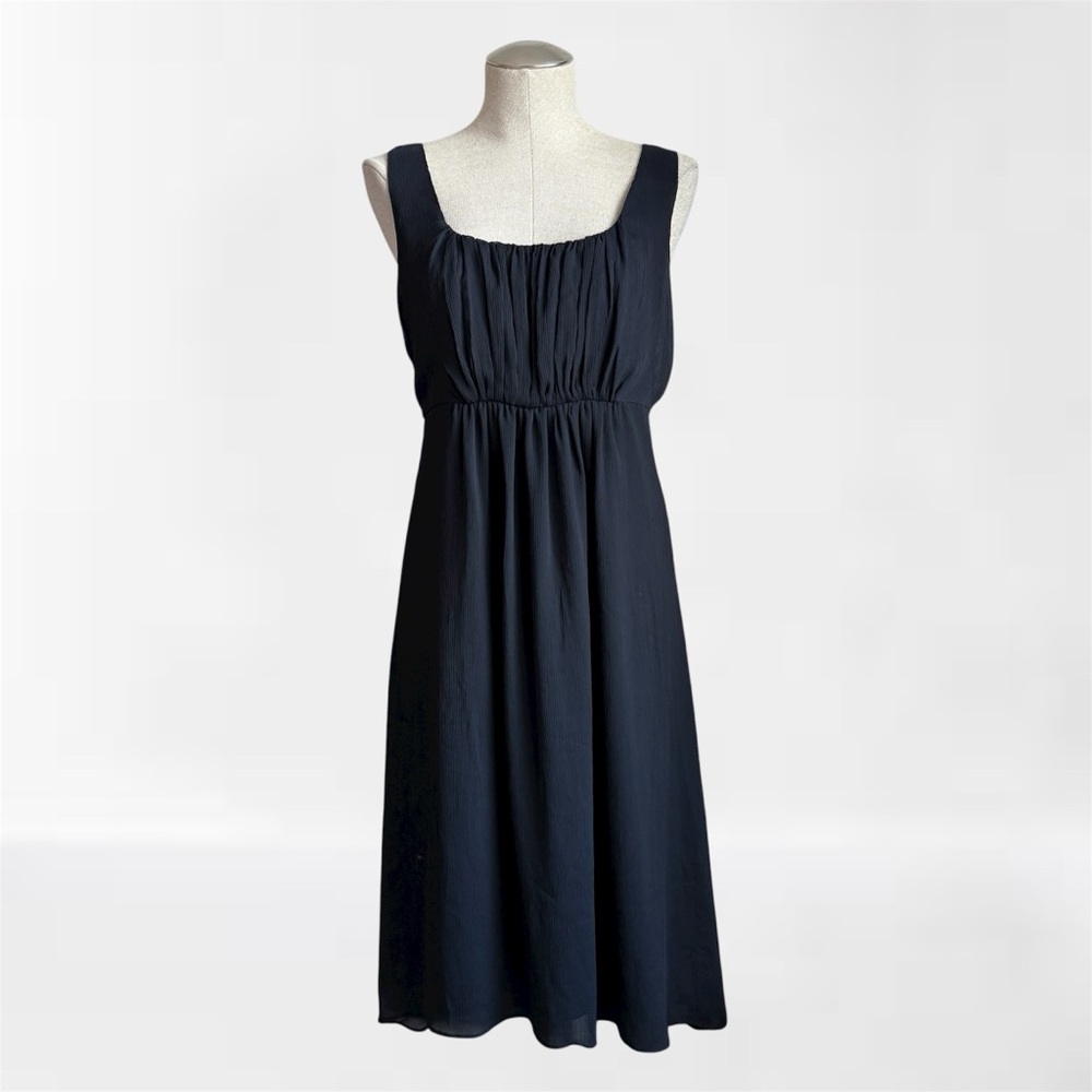 Simply Vera Vera Wang Navy Pleated Midi Dress